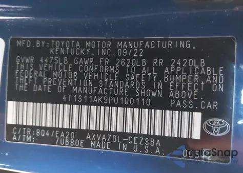 2023 Toyota Camry Se из США, поврежденный, VIN 4T1S11AK9PU100110